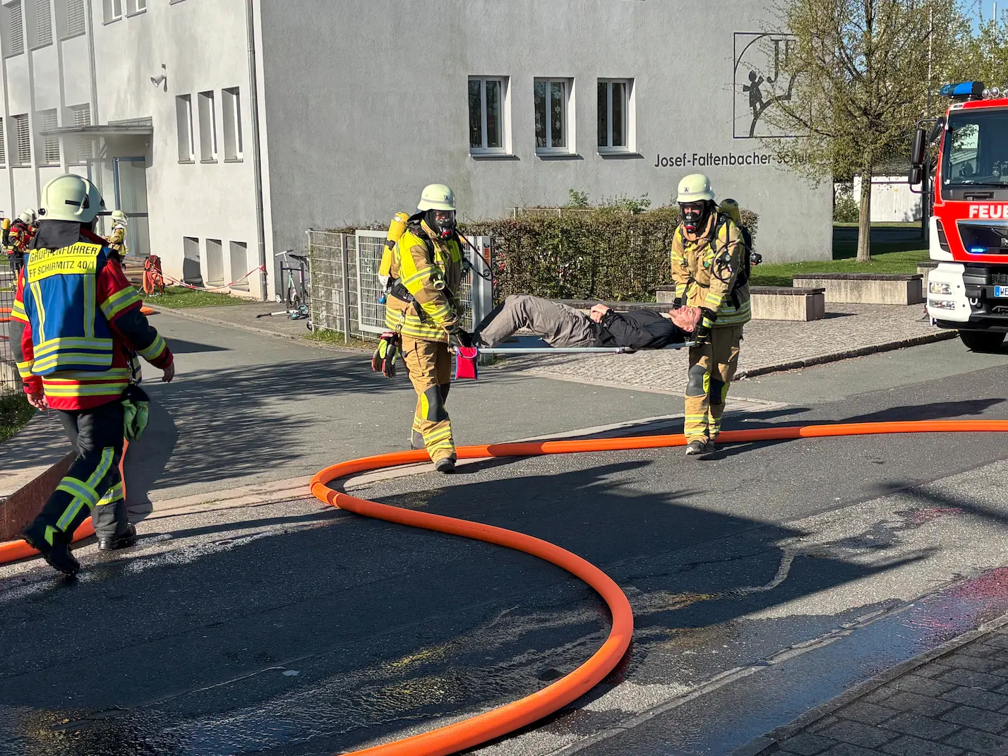 Probe Feueralarm mit Feuerwehr