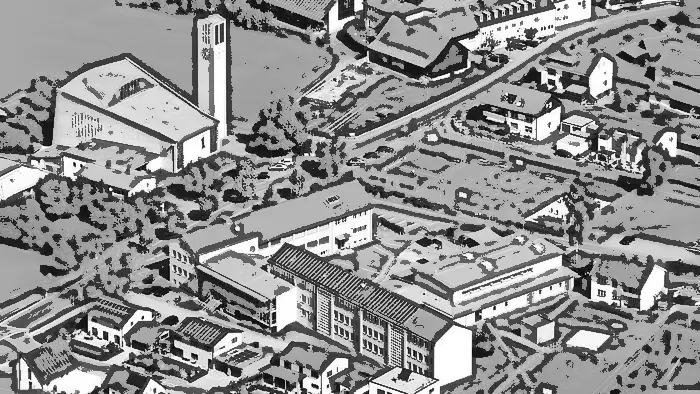 Bilder Schule von oben mit einem Kunstfilter