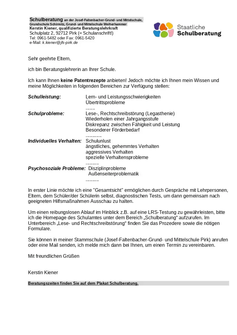 Infobrief Eltern